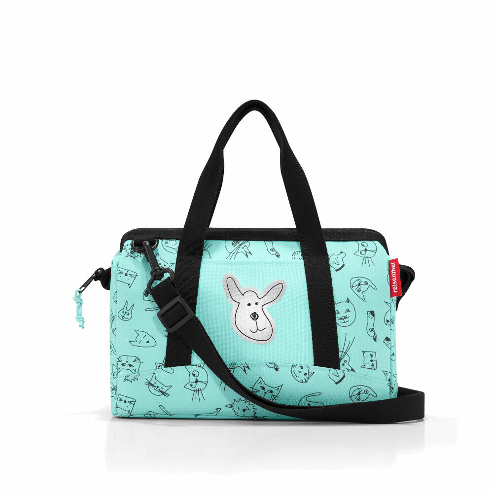 reisenthel allrounder XS kids, Reisetasche, Sporttasche, Schultertasche, Doktortasche, Tasche, Polyestergewebe, Cats And Dogs, Mint, 5 L, IQ4062
