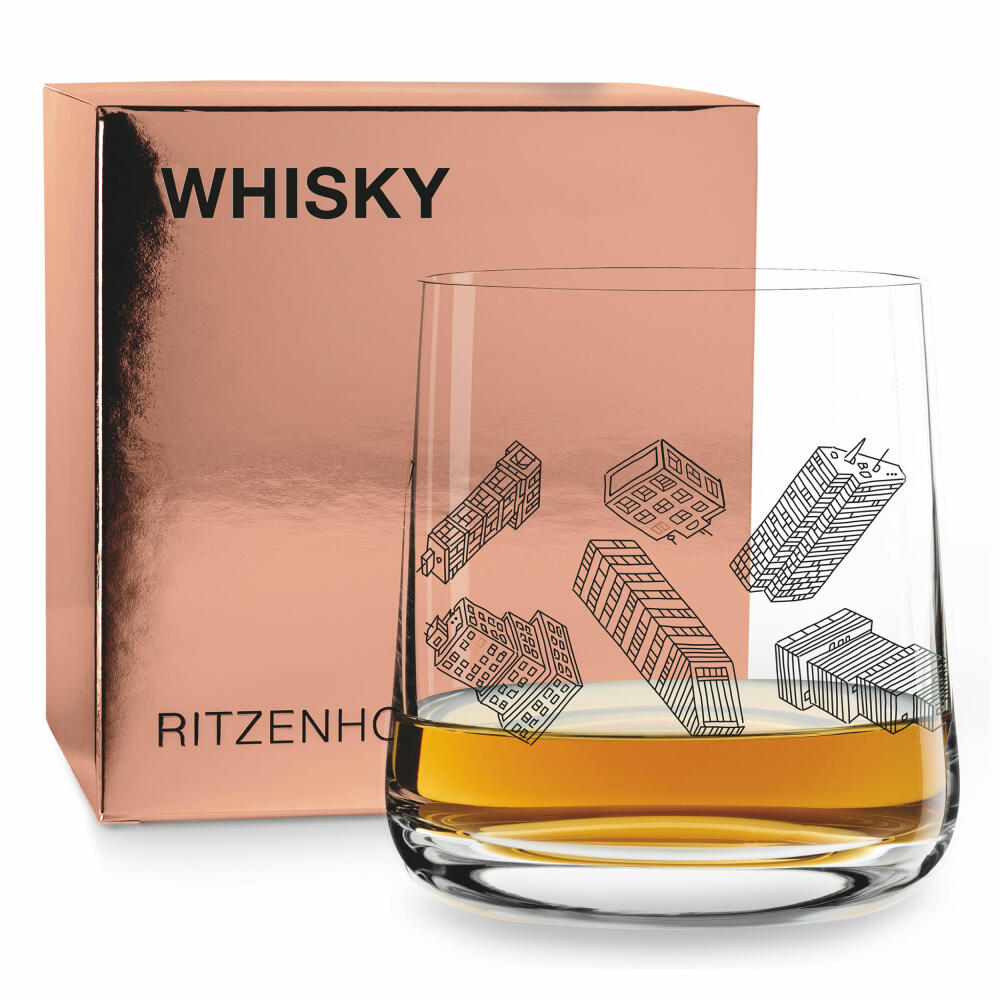 Ritzenhoff Next Whisky Tumbler, 2er Set mit Reinigungstuch, Nr. 4, 25 Jahre, Olaf Hajek, Vasco Mourão, Glas, 250 ml