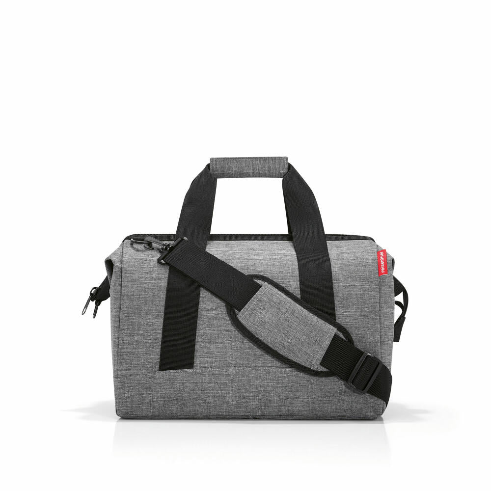 reisenthel allrounder M, travel bag, sports bag, shoulder bag, doctor's bag, bag, polyester fabric, Twist Silver, 18 L, MS7052