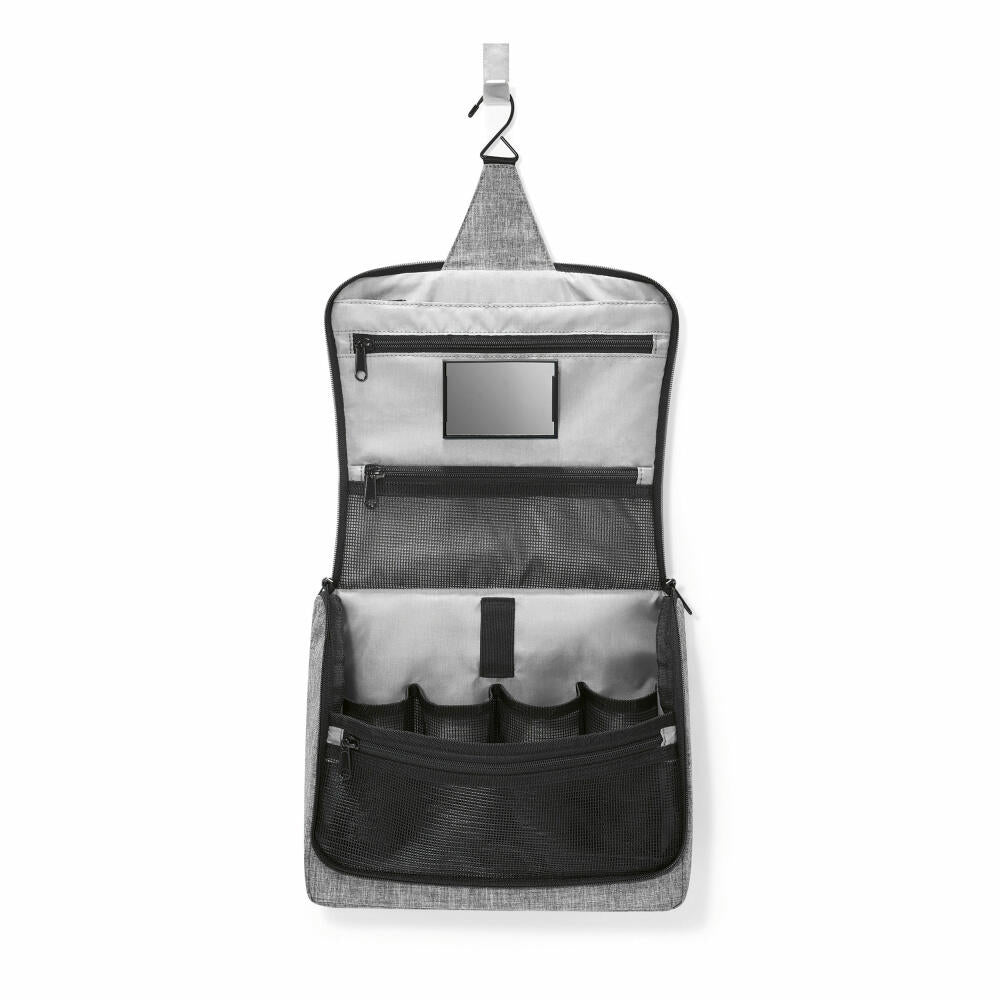 reisenthel toiletbag XL, toiletry bag, bag, toiletry bag, make-up bag, polyester fabric, Twist Silver, 4 L, WO7052