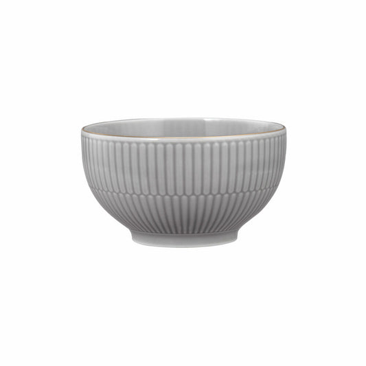 Seltmann Weiden Café au lait Schale Amina Silbergrau Goldrand, Bowlschale, Porzellan, Grau, 500 ml, 001.776126