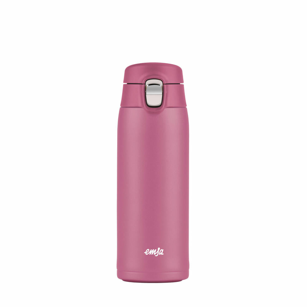 EMSA Travel Mug Light Isolierbecher, Isobecher, Iso Becher, Thermobecher, Edelstahl, Rosa, 0.4 L, N21511