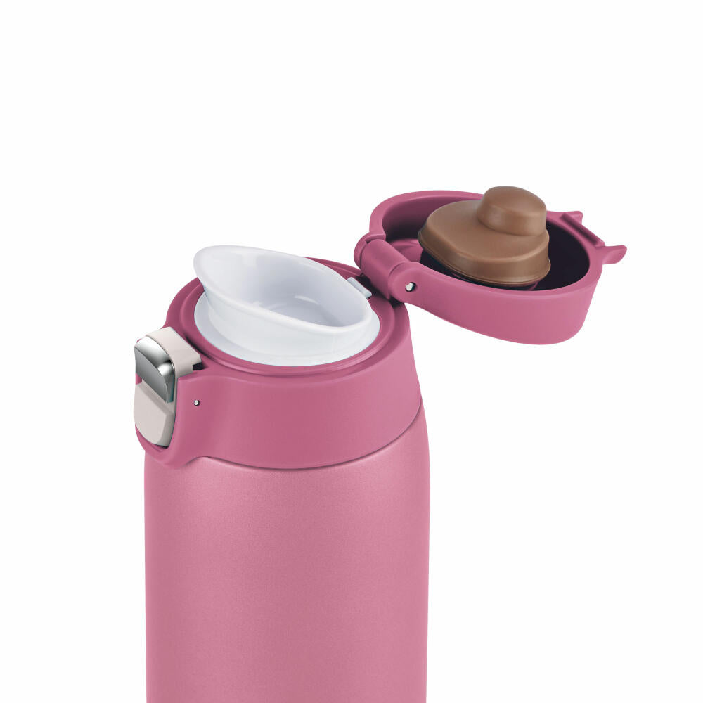 EMSA Travel Mug Light Isolierbecher, Isobecher, Iso Becher, Thermobecher, Edelstahl, Rosa, 0.4 L, N21511