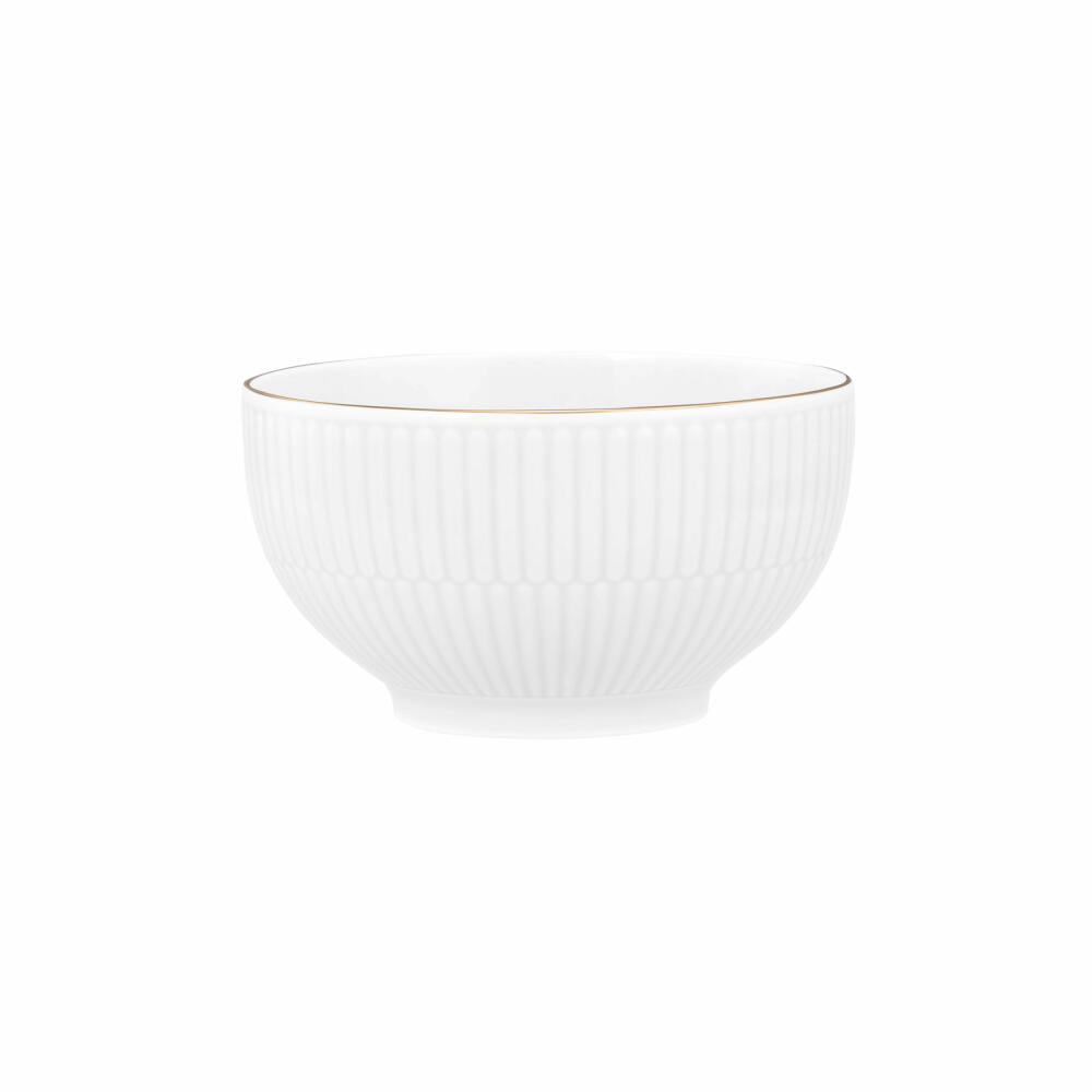 Seltmann Weiden Café au lait Schale Amina Weiß Goldrand, Bowlschüssel, Porzellan, 500 ml, 001.776092