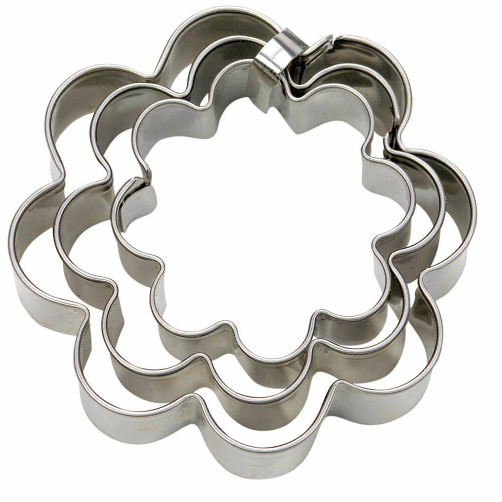 Städter Terrassen-Ausstecher Blume Set, 3-tlg., Ausstechform, Plätzchenform, Keks, Plätzchen, Edelstahl, Ø 3 / 4 / 5 cm, 956200