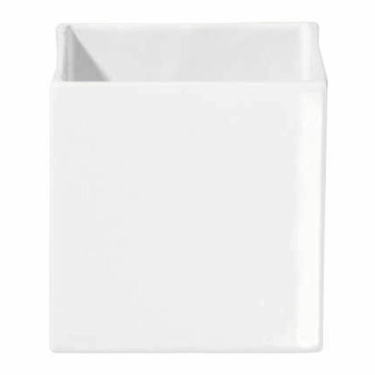 ASA Selection Quadro Planter, Flower Vase, Vase, Over Pot, Ceramic, White, 12 cm, 4603005
