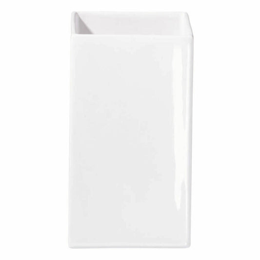ASA Selection Quadro Vase, Flower Vase, Flower Decoration, Ceramic Vase, Ceramic, White, 21 cm, 4606005