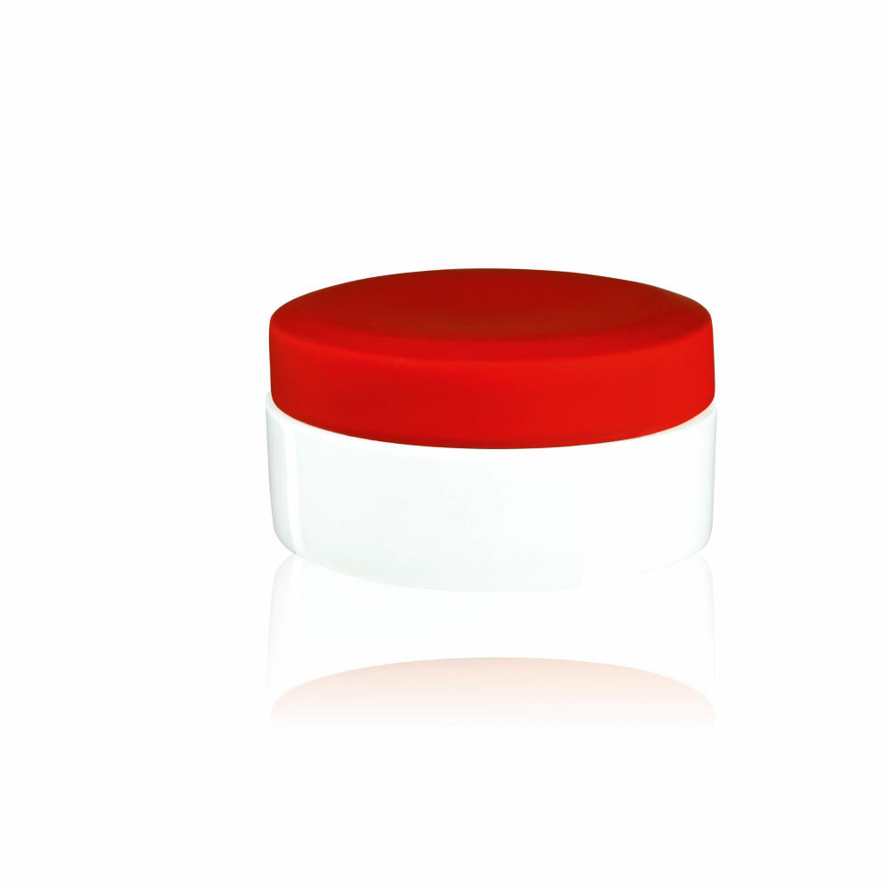ASA Selection beauty Dose Rot, Porzellandose, Utensiliendose, Badezimmer, Porzellan, Weiß Matt, Ø 10 cm, 46222019