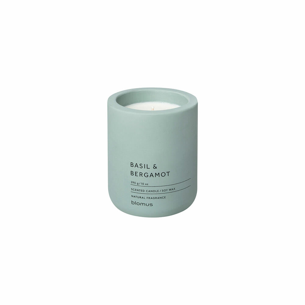 Blomus scented candle Fraga, room fragrance, concrete, Pine Gray, scent Basil &amp; Bergamot, 66450