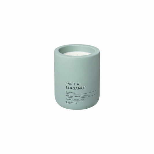 Blomus scented candle Fraga, room fragrance, concrete, Pine Gray, scent Basil &amp; Bergamot, 66450