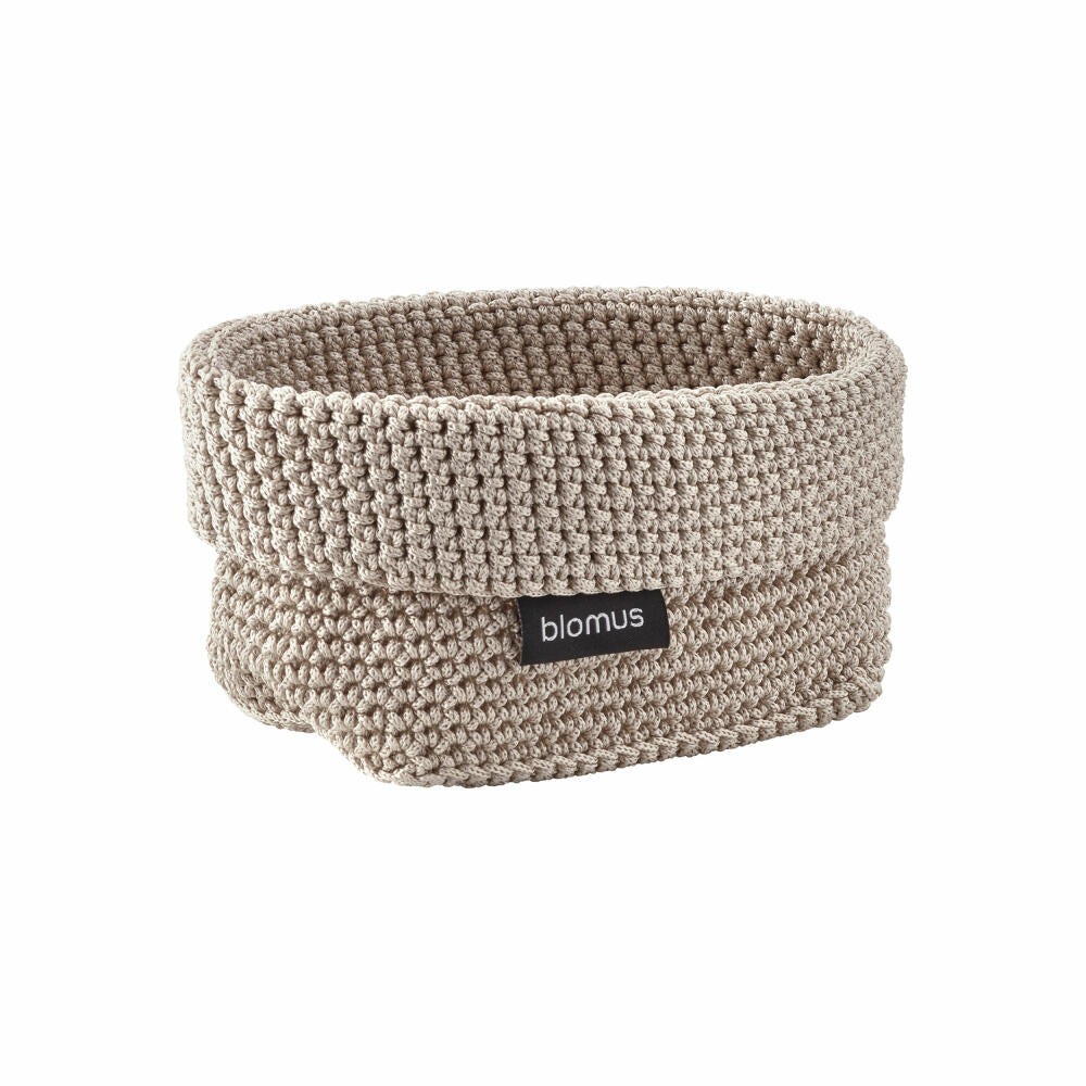 Blomus crochet basket Tela, storage basket for the bathroom, synthetic fiber, Moonbeam, M, 66467