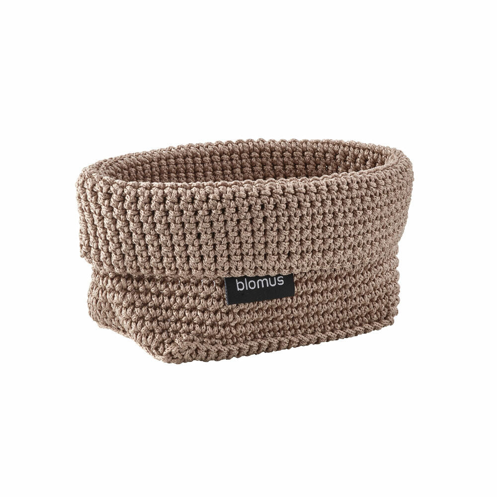 Blomus crochet basket Tela, storage basket for the bathroom, synthetic fiber, Bark, M, 66468