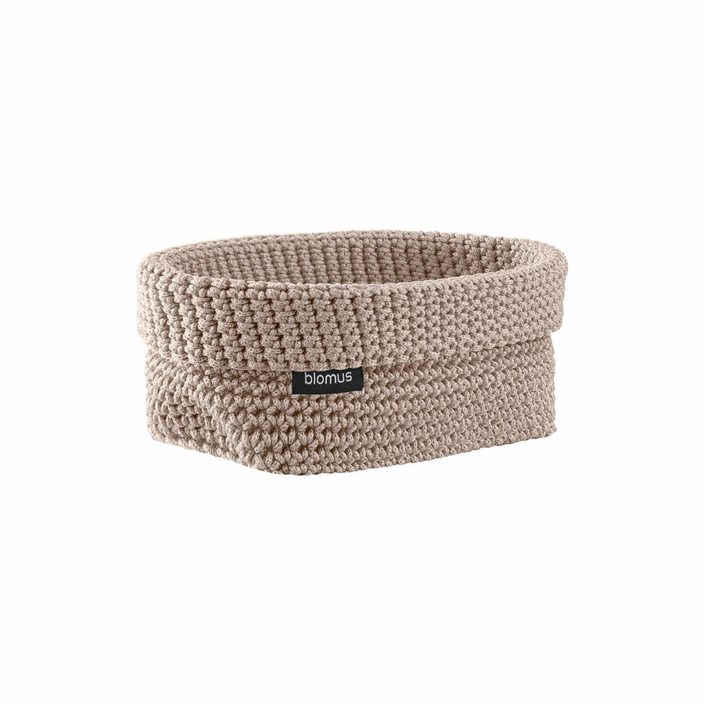 Blomus crochet basket Tela, storage basket for the bathroom, synthetic fiber, Moonbeam, L, 66471