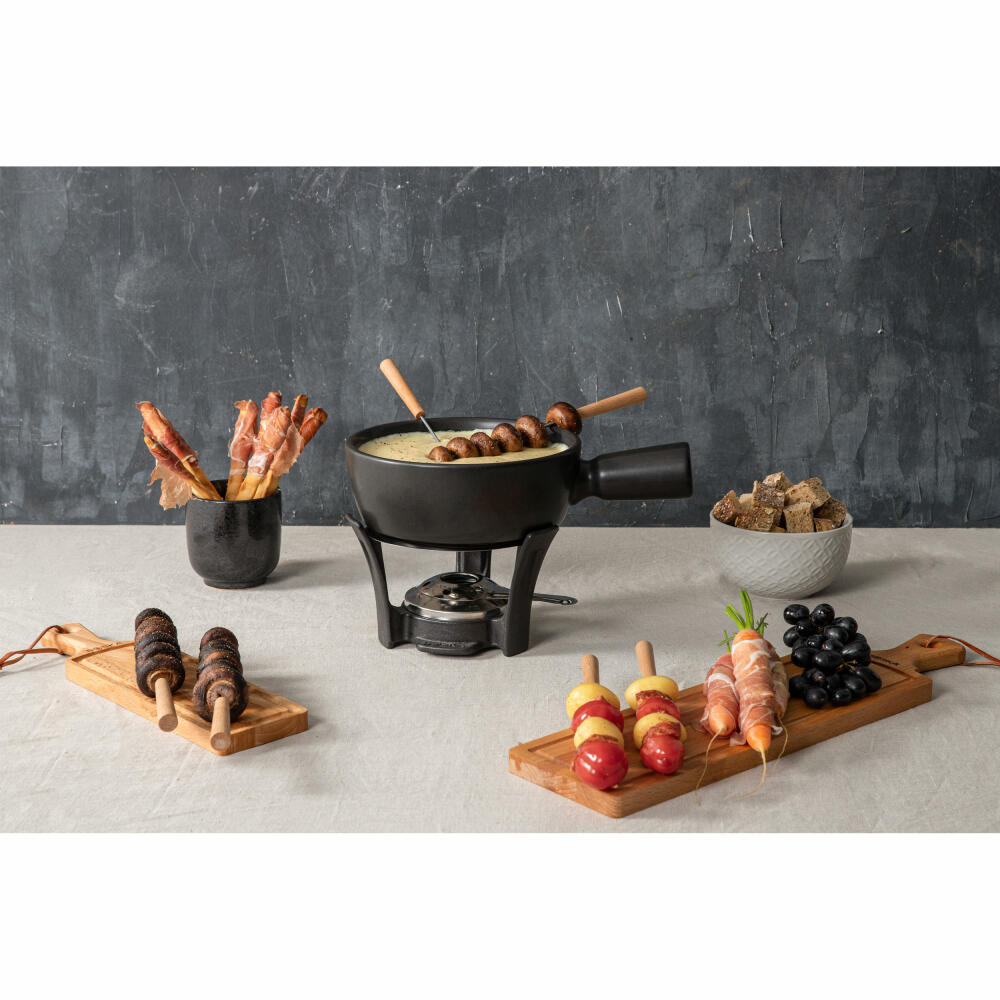 Boska Fondue Set Nero, Cheese Fondue, 9-piece, Chocolate Fondue, Cheese Accessories, 853528