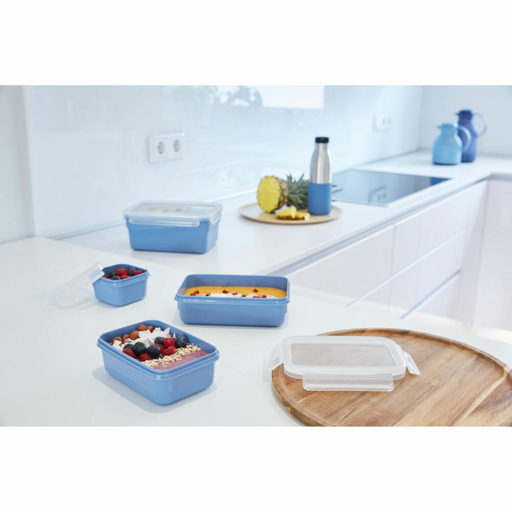 EMSA Clip &amp; Close COLOR EDITION food storage container, storage container, plastic, aqua blue, 0.8 L, N10125