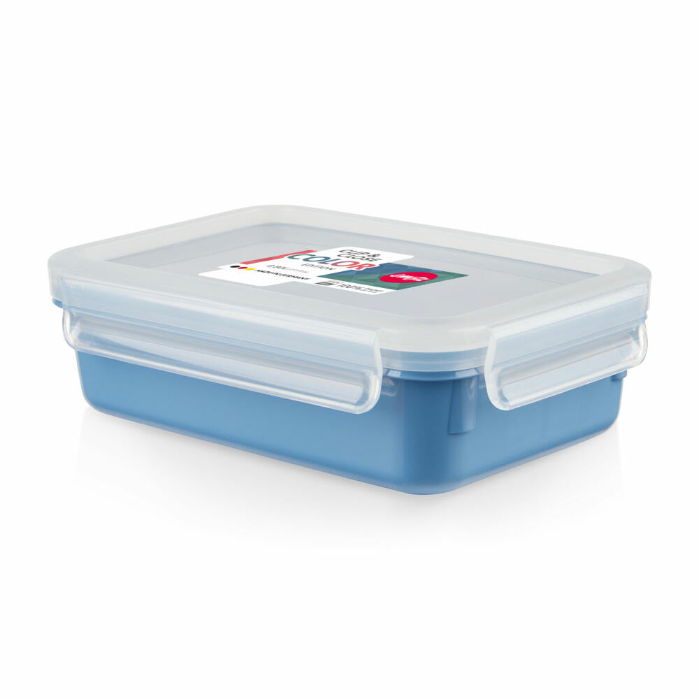 EMSA Clip &amp; Close COLOR EDITION food storage container, storage container, plastic, aqua blue, 0.8 L, N10125