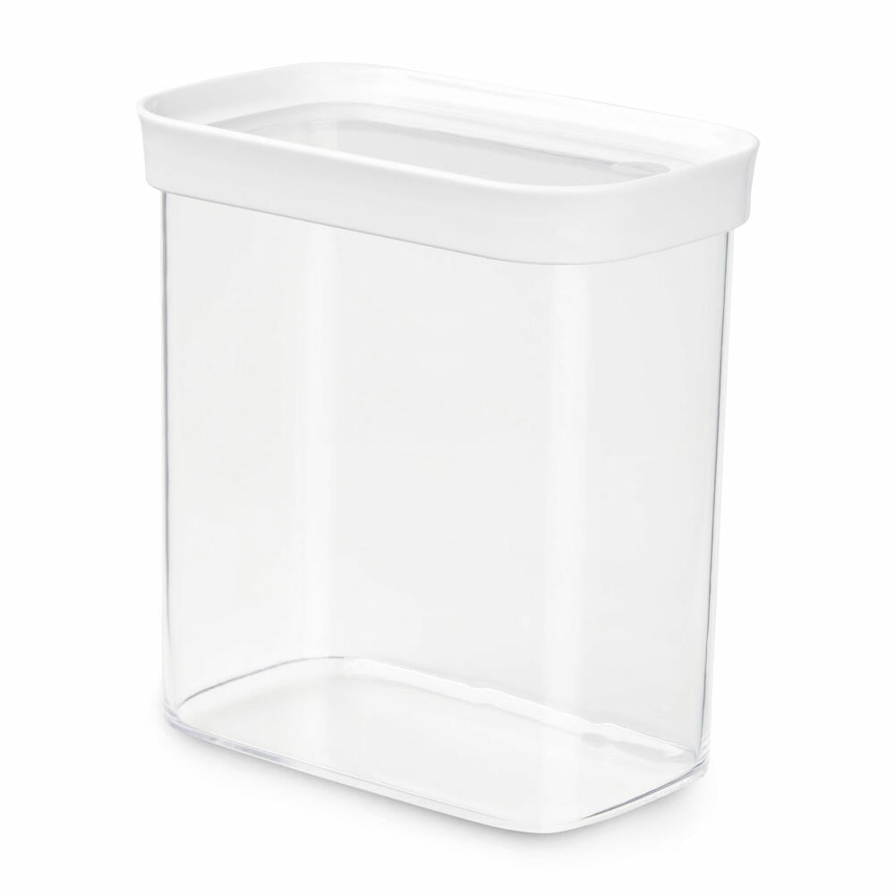 EMSA Optima dry storage container rectangular, portrait format, storage container, freshness container, plastic, transparent / white, 1.6 L, N11420