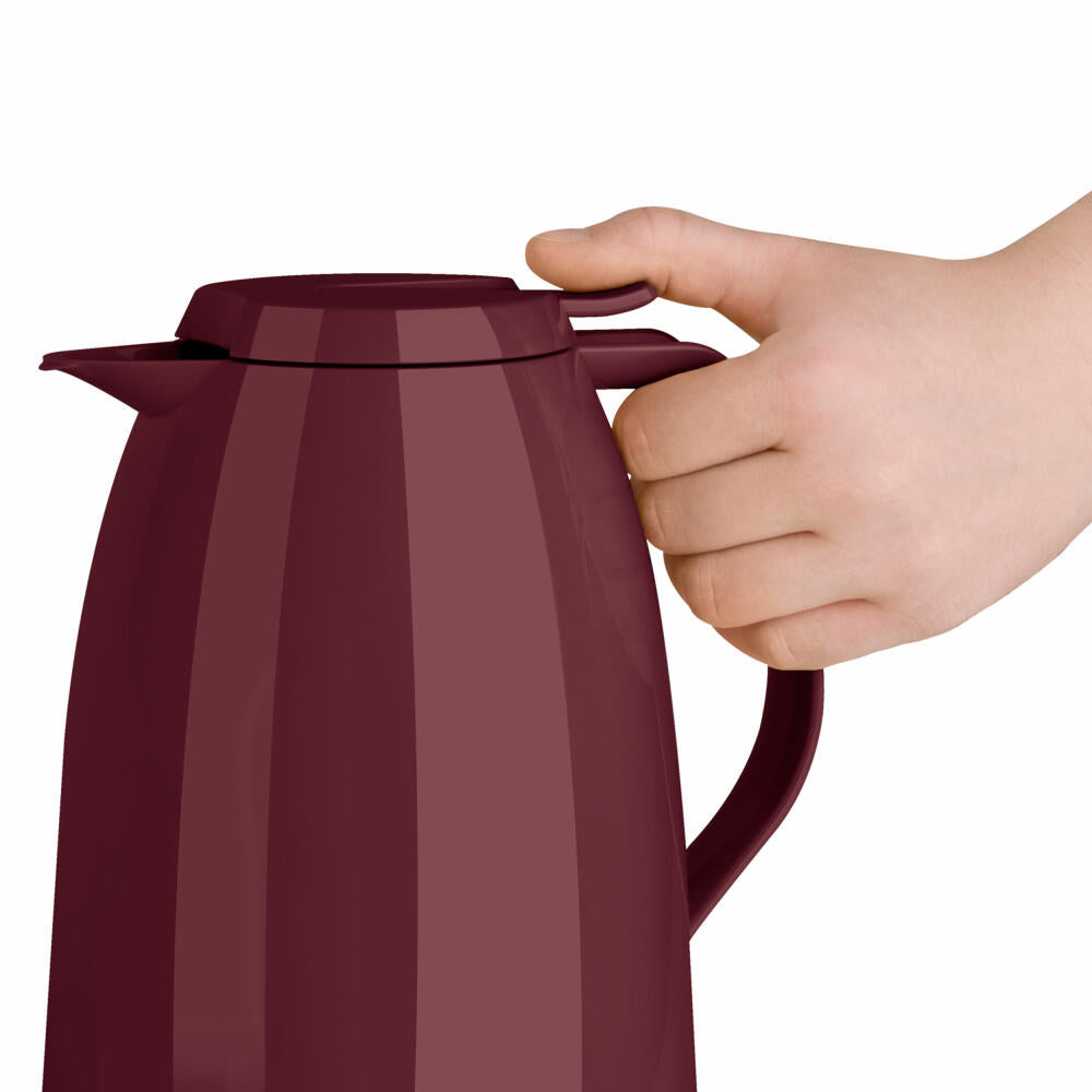Emsa Mambo QT Isokanne, Kanne, Kaffeekanne, Thermokanne, Kunststoff, Hochglanz Weinrot, 1 L, 517007
