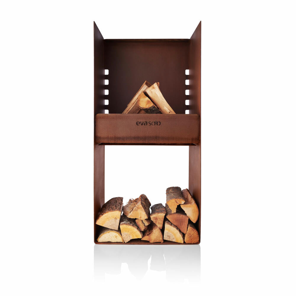 Eva Solo FireSpot Grill, Feuerschale, Holzkohlegrill, Holzkohle, Gartengrill, Feuerstelle, Cortenstahl / Edelstahl, 38 x 43 x 90 cm, 571145