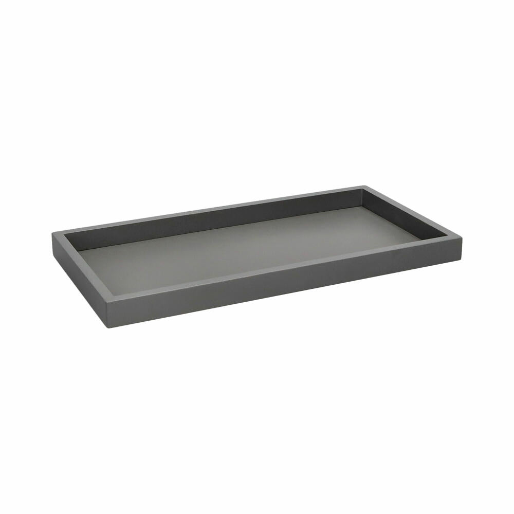 Gift Company Tablett Neo, rechteckig, Dekotablett, Ablage, MDF, Grau / Dunkelgrau, 30 x 15 cm, 1202101004