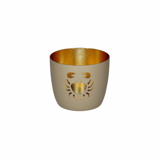 Gift Company Windlicht Madras M, Krabbe, Teelichthalter, Kerzenhalter, Eisen, Sandstone / Gold, H 8.5 cm, 1211004029
