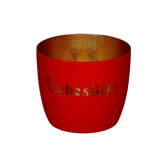 Gift Company Windlicht Madras M, Liebeslicht, Teelichthalter, Kerzenhalter, Eisen, Rot / Gold, H 8.5 cm, 1211204083