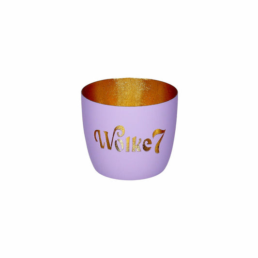 Gift Company Windlicht Madras M, Wolke 7, Teelichthalter, Kerzenhalter, Eisen, Lila / Gold, H 8.5 cm, 1211304014