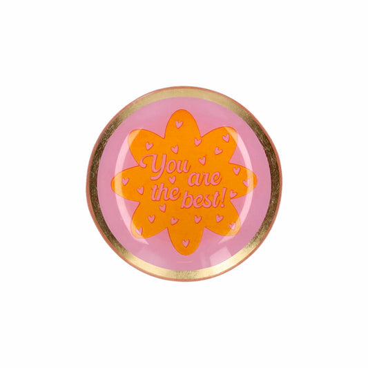Gift Company Glasteller Love Plates S, You are the best, Dekoteller, Ablage, Glas, Rosa, Ø 10 cm, 1212603012