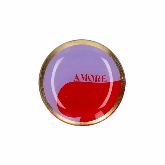 Gift Company Glasteller Love Plates S, Amore, Dekoteller, Ablage, Glas, Lila / Rot, Ø 10 cm, 1212703014