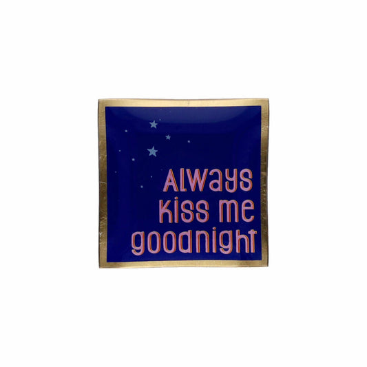 Gift Company Glasteller Love Plates S, Always kiss me goodnight, Dekoteller, Ablage, Glas, Dunkelblau, Ø 10 cm, 1213203009