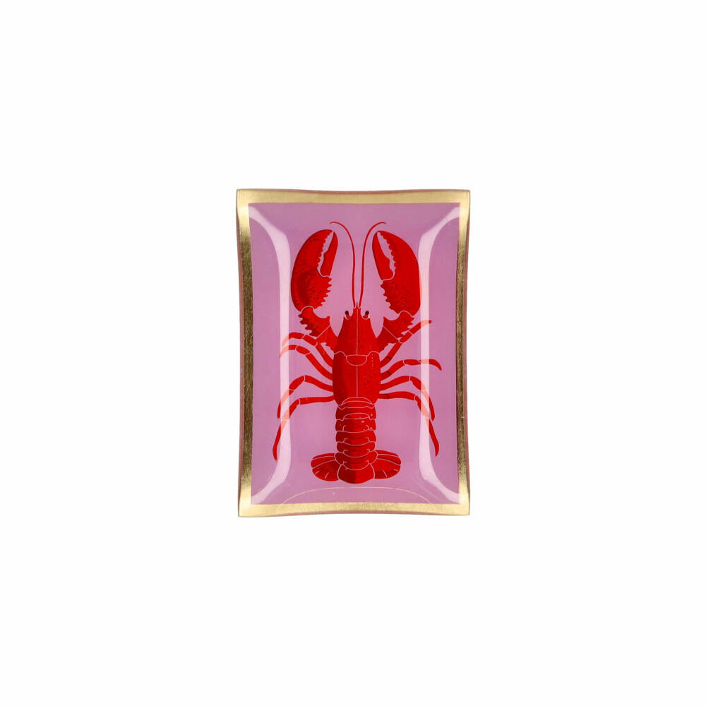 Gift Company Glasteller Love Plates M, Hummer, Dekoteller, Ablage, Glas, Rosa / Rot, 10 x 14.2 cm, 1213404012