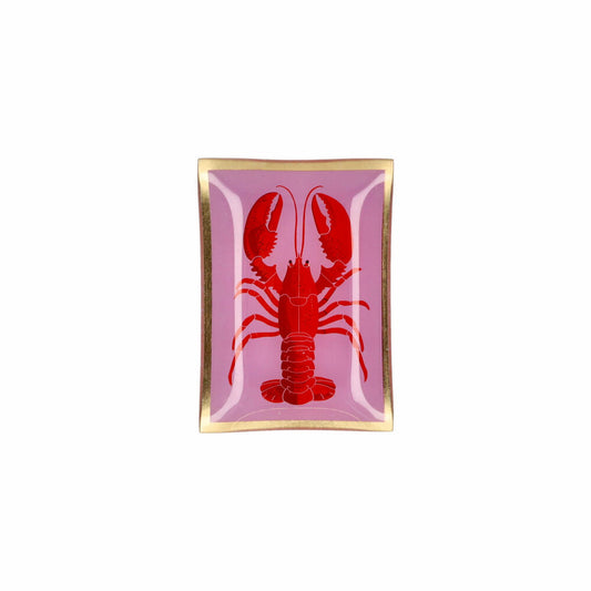 Gift Company Glasteller Love Plates M, Hummer, Dekoteller, Ablage, Glas, Rosa / Rot, 10 x 14.2 cm, 1213404012