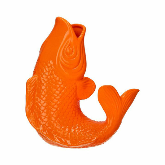 Gift Company Vase Mamsell Koi S, Dekovase in Fisch-Form, Steingut, Neon Orange, H 25 cm, 1214303085