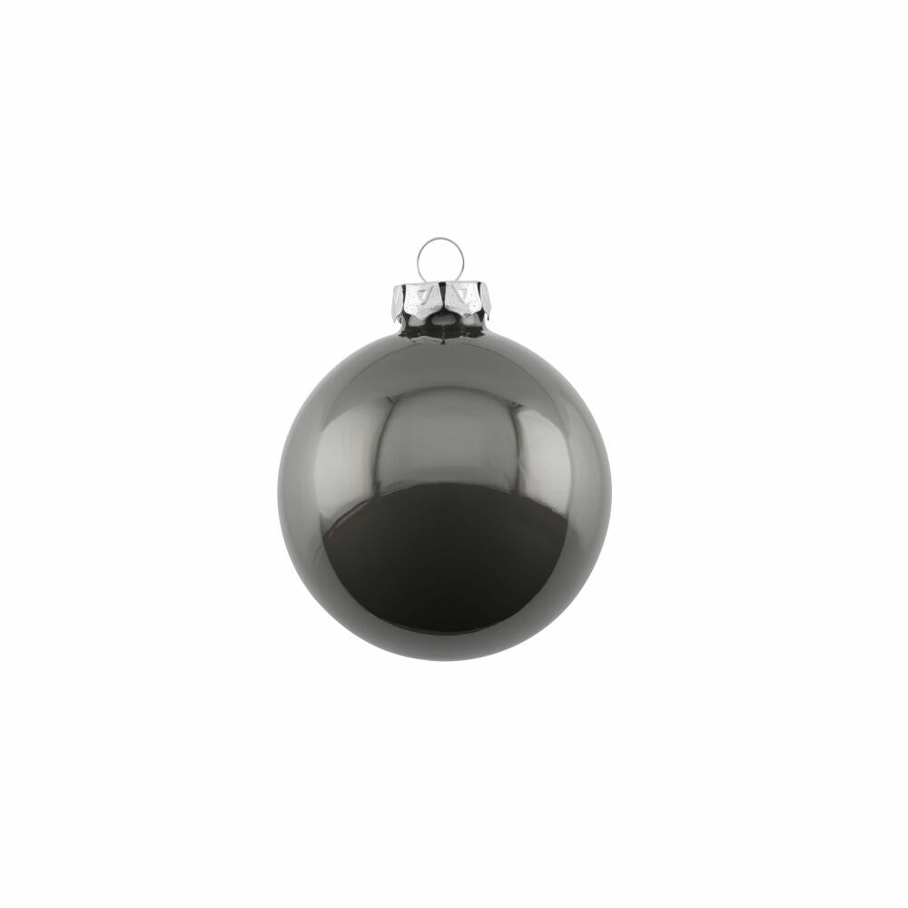 Gift Company Christmas tree ball Opal, Christmas ball, tree decoration, glass, dark grey, Ø 6 cm, 11700