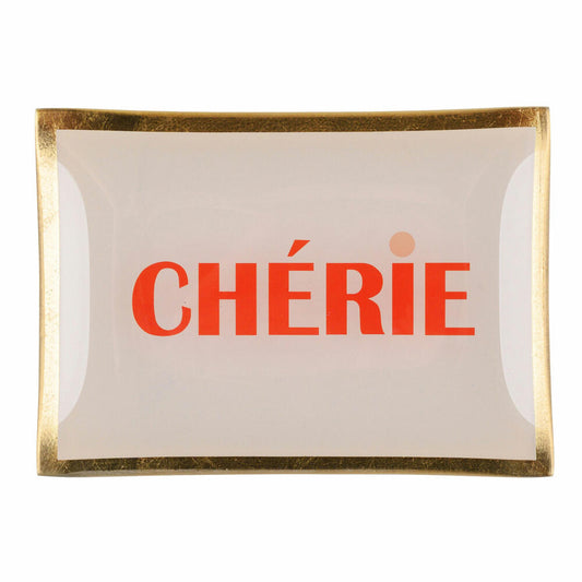 Gift Company Glasteller Love Plates Cherie M, Dekoteller, Schale, Glas, Dusty Rose, 10 x 14.2 cm, 17004033