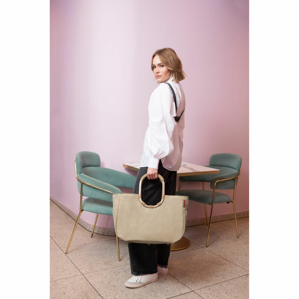 reisenthel loopshopper L, Einkaufstasche, Shopper, Tragetasche, Tasche, Frame Cord Sand, 25 L, OR6053