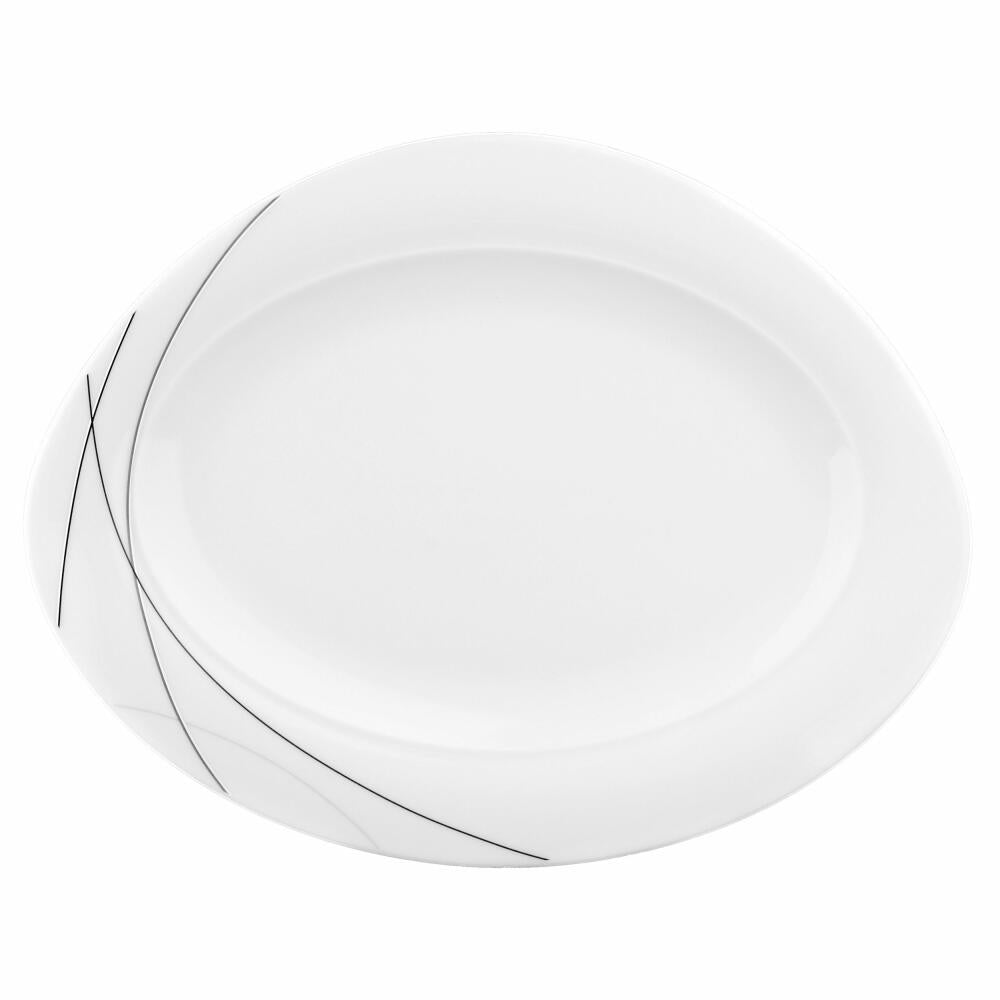 Seltmann Weiden Trio Platter Oval, Serving Platter, Serving Plate, Porcelain, Highline, 30.6 x 23.9 cm, 001.692279