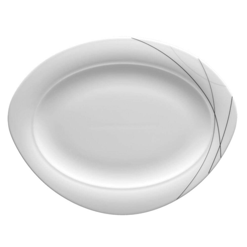 Seltmann Weiden Trio Platter Oval, Serving Platter, Serving Plate, Porcelain, Highline, 34.9 x 27.3 cm, 001.696990