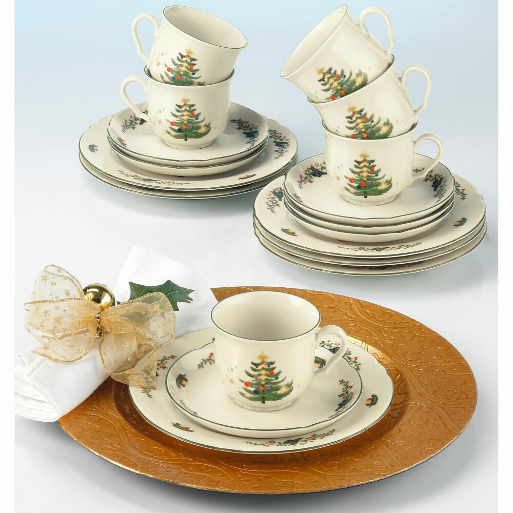 Seltmann Weiden Marieluise Christmas coffee service, tableware set, service, tableware set, porcelain, colorful, 18 pcs., 1716497