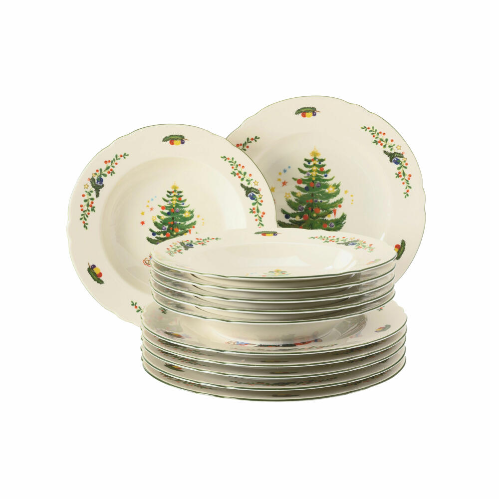 Seltmann Weiden Marieluise Weihnachten Tafelservice, Geschirrset, Service, Geschirr Set, Porzellan, Bunt, 12-tlg., 1716499