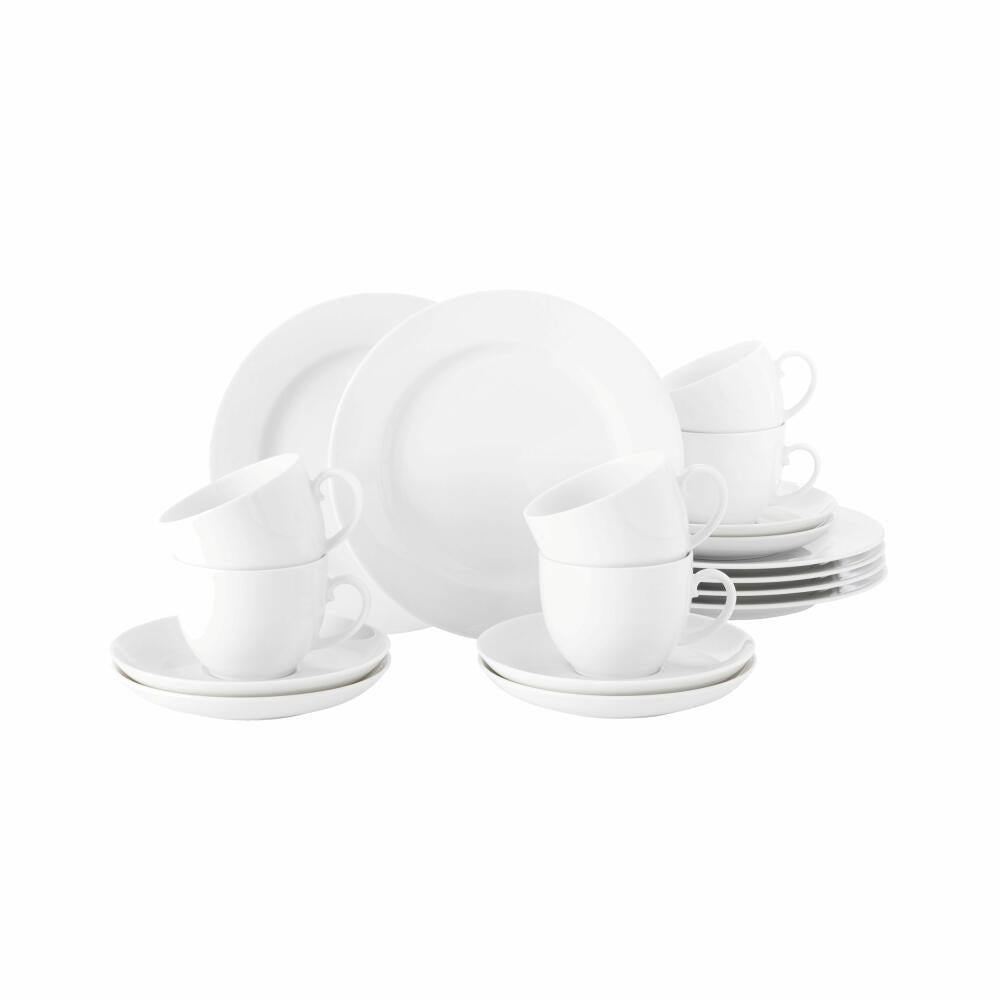 Seltmann Weiden Rondo Liane coffee service, tableware set, service, tableware set, porcelain, white, 18 pcs., 1741310