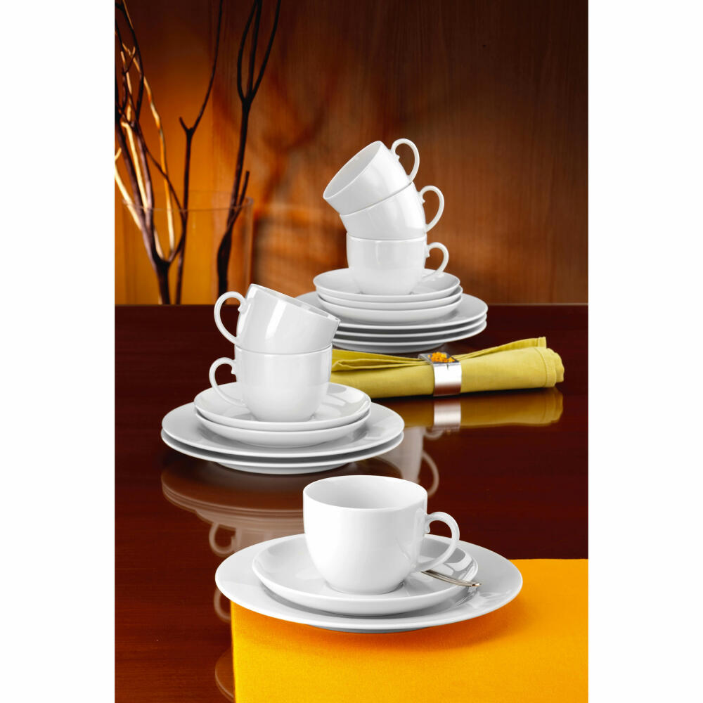 Seltmann Weiden Rondo Liane coffee service, tableware set, service, tableware set, porcelain, white, 18 pcs., 1741310