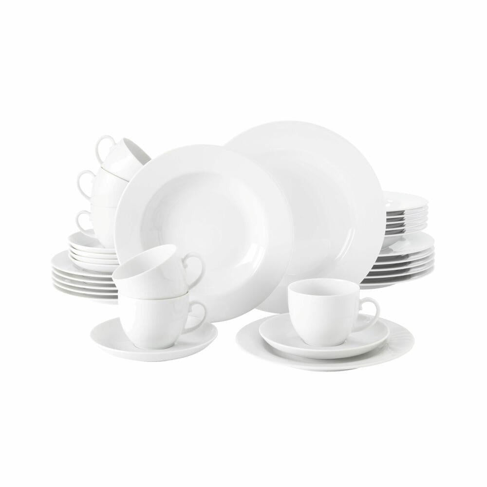 Seltmann Weiden Rondo Liane Kombiservice, Geschirrset, Service, Geschirr Set, Porzellan, Weiß, 30-tlg., 1749275