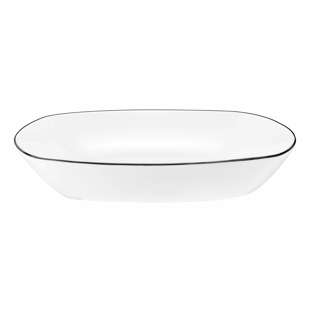 Seltmann Weiden Lido soup plate square, plate, dinner plate, porcelain, Black Line, 21 cm, 001.750529
