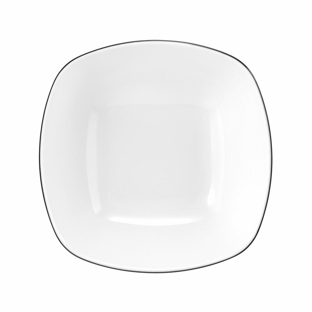 Seltmann Weiden Lido dessert bowl square, bowl, porcelain, Black Line, 15 x 15 cm, 001.755570