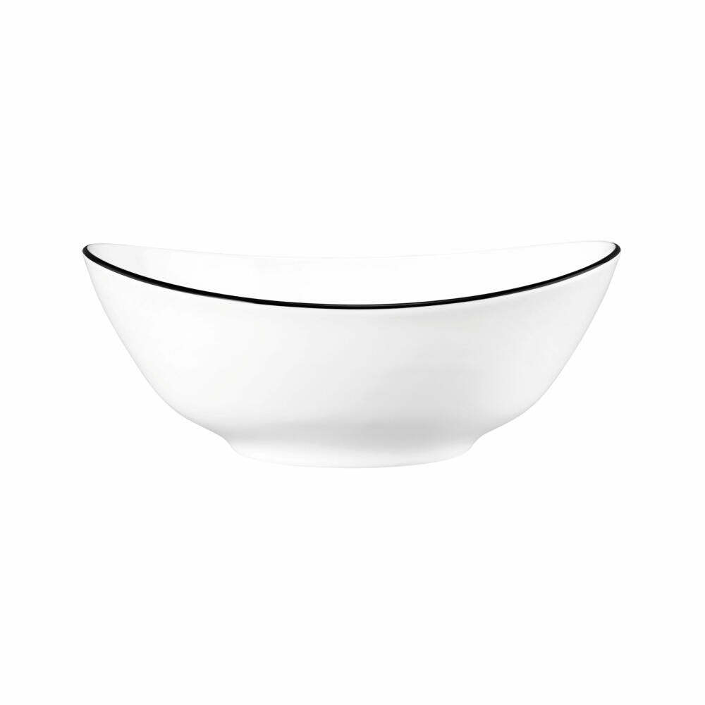 Seltmann Weiden Modern Life Bowl Oval, Bowl, Porcelain, Black Line, 21 cm, 001.758867