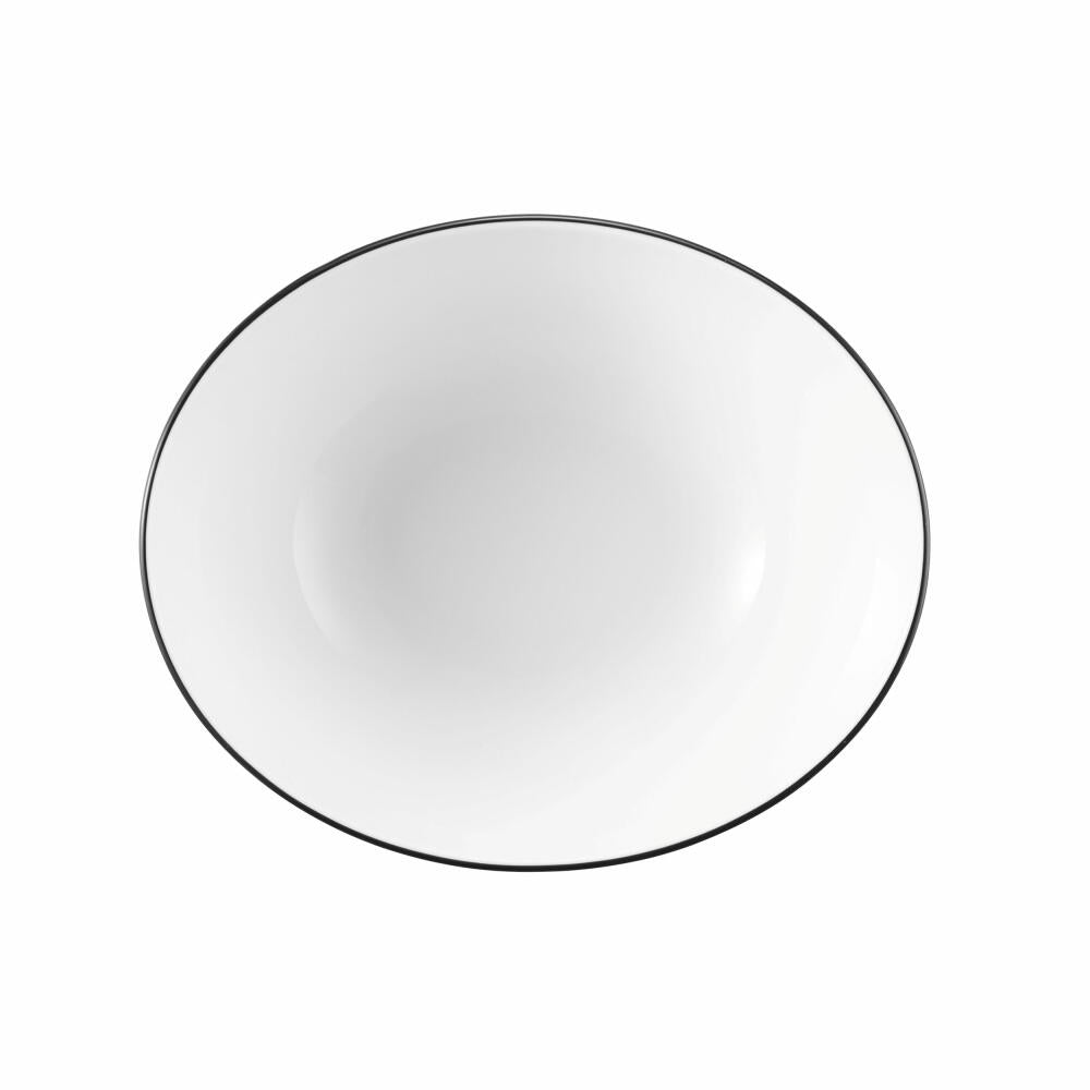 Seltmann Weiden Modern Life Bowl Oval, Bowl, Porcelain, Black Line, 21 cm, 001.758867