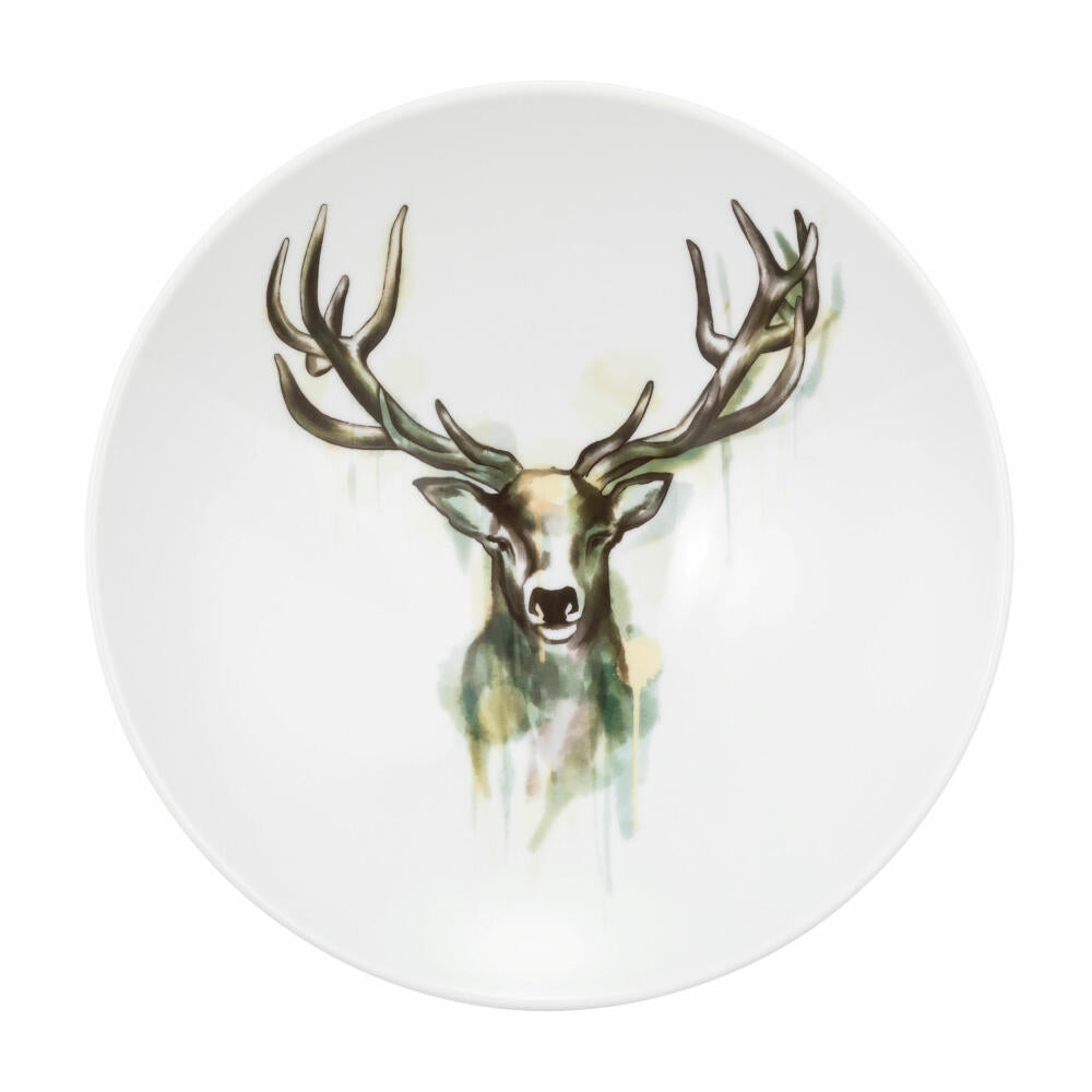 Seltmann Weiden Pasta-/Suppenteller Life Nature Hirsch, Porzellan, Bunt, 23 cm, 001.772826