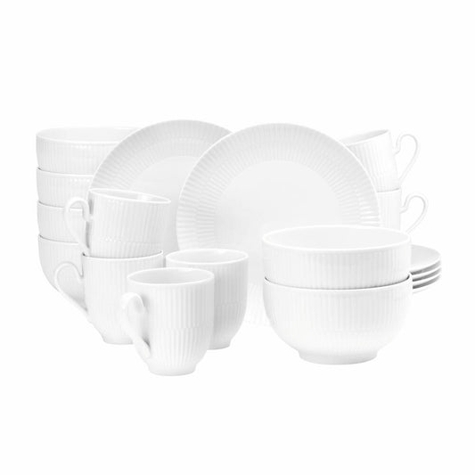 Seltmann Weiden Frühstück-Set 18-tlg. Amina, Geschirr-Set, Porzellan, Weiß, 001.774162