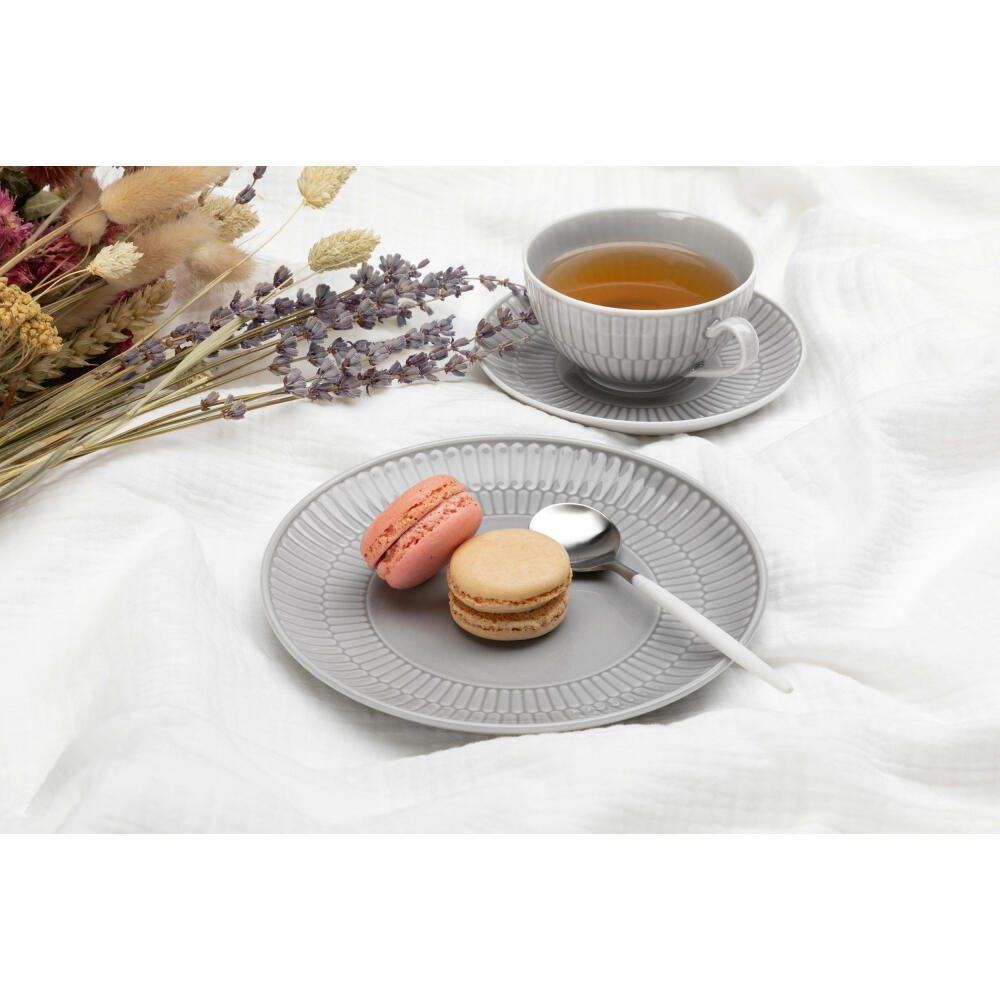 Seltmann Weiden Teeservice 18-tlg. klein Amina Silbergrau, Geschirr-Set, Porzellan, Grau, 001.774234